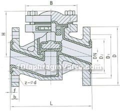 H41F46/F3 lift fluorine lined check valve constructral diagram