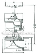G641W/J/Fs-6 type reciprocating-type pneumatic diaphragm valve, reciprocating-type fluorine lined pneumatic diaphragm valve constructral diagram